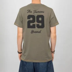 VON DUTCH Tee shirt The Famous 29 brands avec surpiqures jaunes Homme KAKI Online