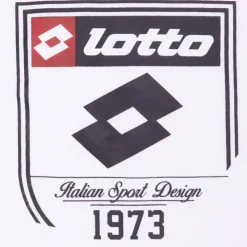 LOTTO Tee shirt tissu chiné imprimé logo blason Enfant BLANC