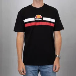 ELLESSE Tee shirt uni avec double bande manches courtes Homme NOIR Discount