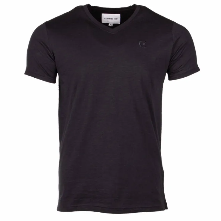 CERRUTI Tee shirt uni col V Aquarossa Homme NOIR Best