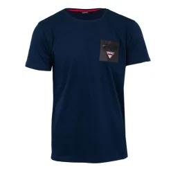 GEORGES RECH Tee shirt uni coton avec carré coloré Homme BLEU FONCE Best