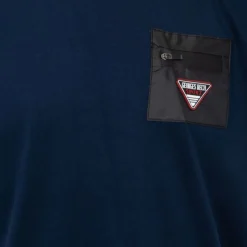 GEORGES RECH Tee shirt uni coton avec carré coloré Homme BLEU FONCE Best