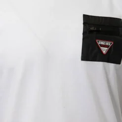 GEORGES RECH Tee shirt uni coton avec carré coloré Homme BLANC Sale