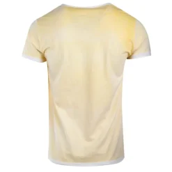 BLAGGIO Tee shirt uni délavé col V Homme JAUNE Online