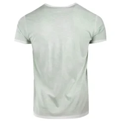 BLAGGIO Tee shirt uni délavé col V Homme VERT CLAIR Outlet