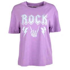 DEELUXE 74 Tee shirt uni imprimé Rock Femme VIOLET CLAIR Outlet