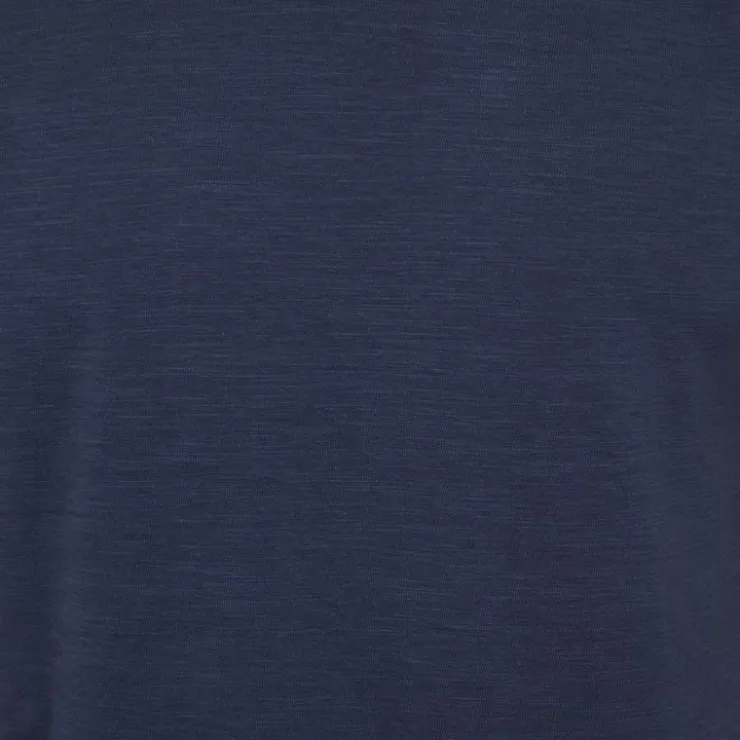 BLAGGIO Tee shirt uni manu-b col v avec boutons Homme BLEU FONCE Clearance