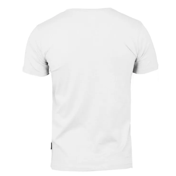 BLAGGIO Tee shirt uni manu-b col v avec boutons Homme BLANC Sale