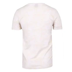 BLAGGIO Tee shirt uni menson-b avec imprimé feuilles Homme BEIGE New