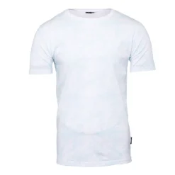 BLAGGIO Tee shirt uni menson-b avec imprimé feuilles Homme BLEU CLAIR