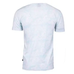 BLAGGIO Tee shirt uni menson-b avec imprimé feuilles Homme BLEU CLAIR