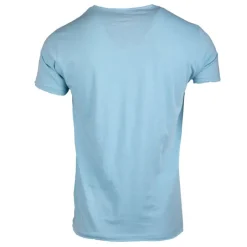 BLAGGIO Tee shirt uni slub col rond marvin Homme BLEU CLAIR