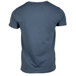 BLAGGIO Tee shirt uni slub col rond marvin Homme BLEU PETROLE Best