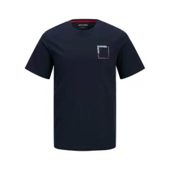 JACK & JONES Tee shirt verner coton col de cou Homme BLEU FONCE Clearance