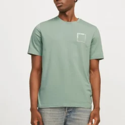 JACK & JONES Tee shirt verner coton col de cou Homme VERT CLAIR New