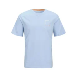 JACK & JONES Tee shirt verner coton col de cou Homme BLEU CLAIR New