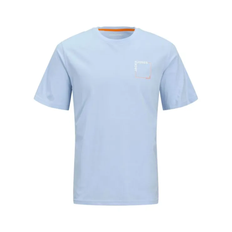 JACK & JONES Tee shirt verner coton col de cou Homme BLEU CLAIR New