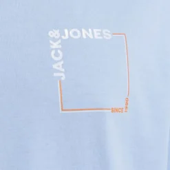 JACK & JONES Tee shirt verner coton col de cou Homme BLEU CLAIR New