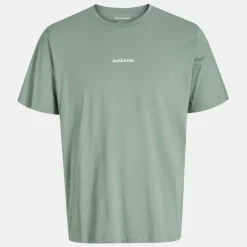JACK & JONES Tee shirt vert d'eau mine col ras de cou imprimé montagnes Homme VERT CLAIR Discount