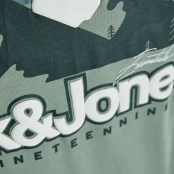 JACK & JONES Tee shirt vert d'eau mine col ras de cou imprimé montagnes Homme VERT CLAIR Discount