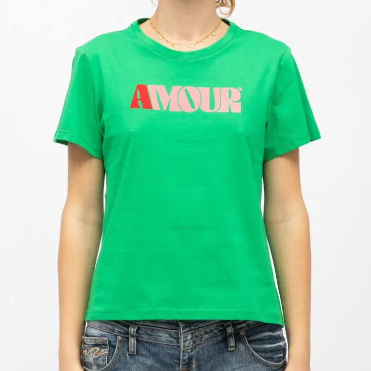 LA PETITE ETOILE Tee shirt tracy manches courtes Femme VERT New