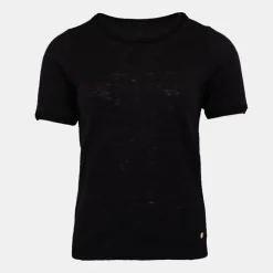 LA PETITE ETOILE Tee-shirt pull manches courtes mada Femme NOIR Hot