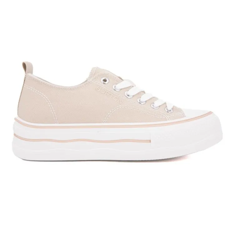 BURTON OF LONDON Tennis toile evana t 37-41 Femme BEIGE Hot