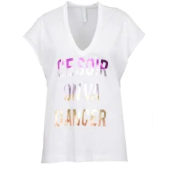 IMPERIAL Top à sequins "ce soir on va dancer " Femme BLANC New