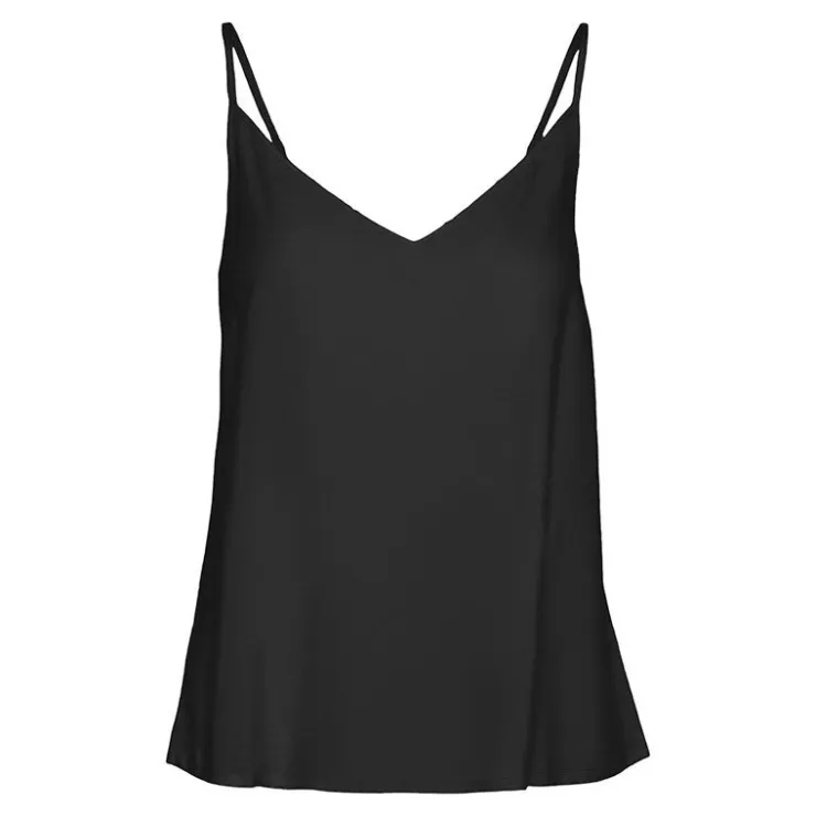 VERO MODA Top col v avec bretelles ajustables Femme NOIR New