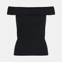 VILA Top coton sahia black épaules dénudées Femme NOIR Sale