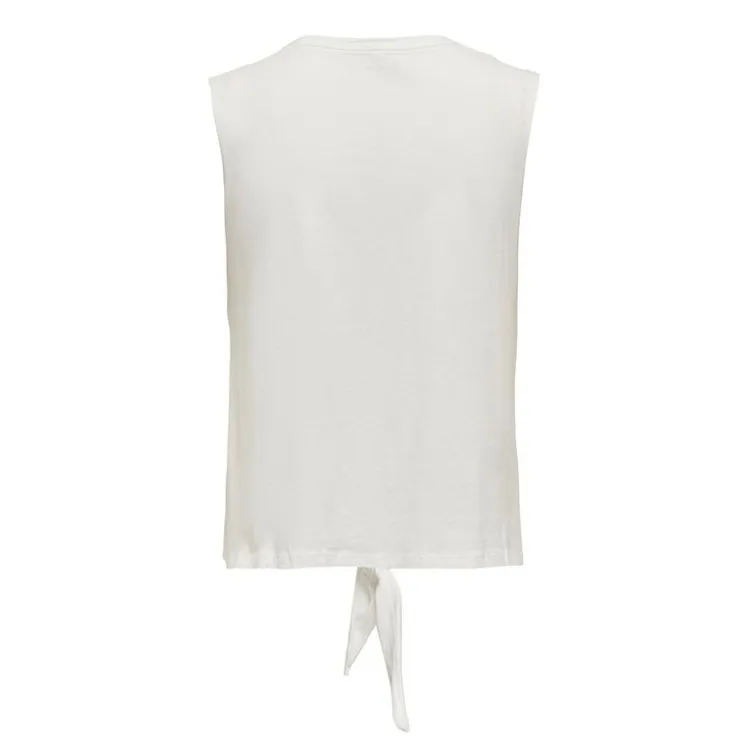 ONLY Top court imprimé paradise avec noeud Femme BLANC Best
