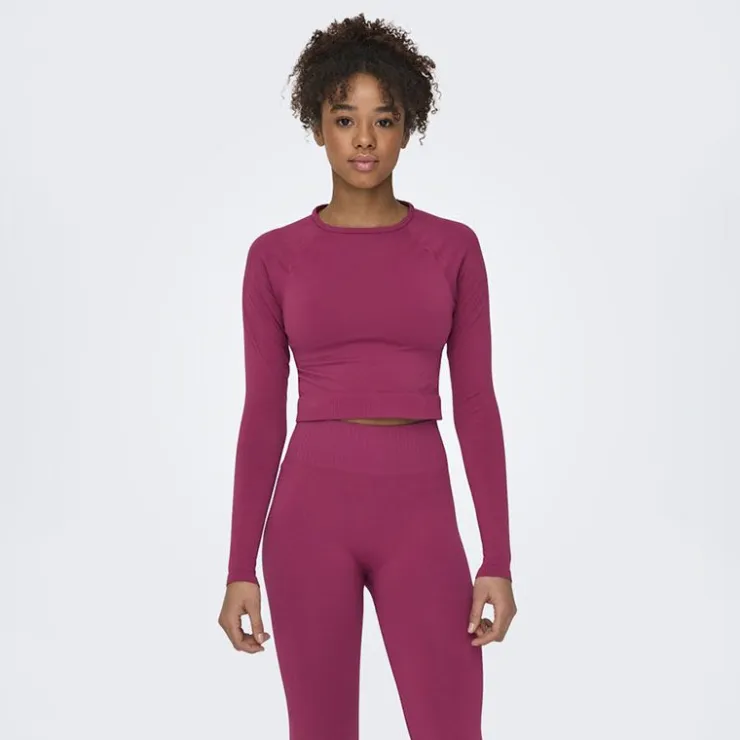 ONLY PLAY Top de sport manches longues Jiji Femme BORDEAUX Outlet