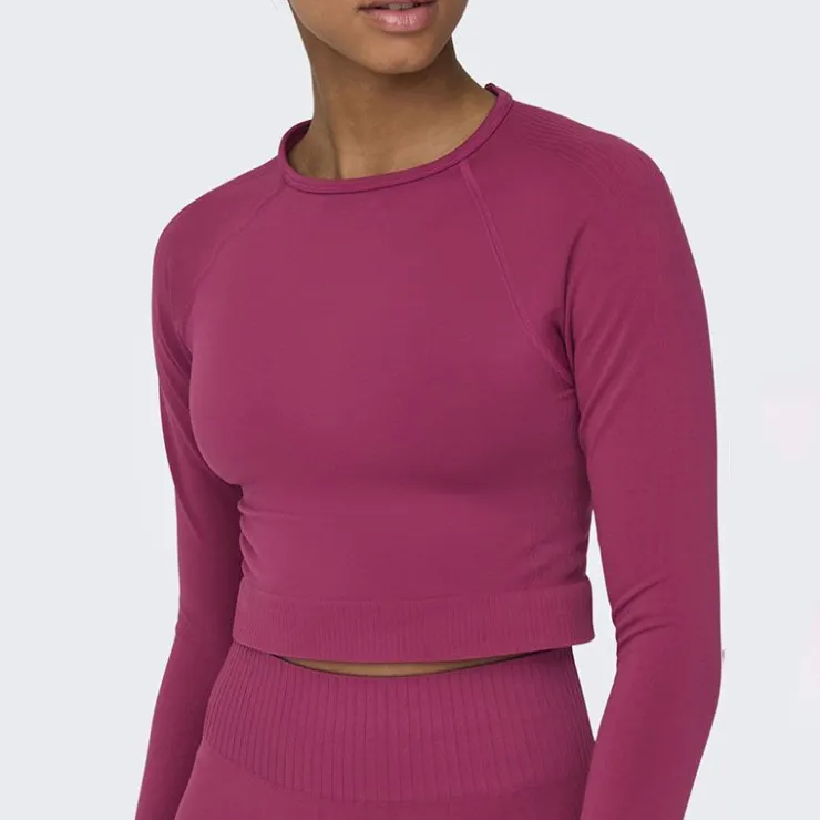 ONLY PLAY Top de sport manches longues Jiji Femme BORDEAUX Outlet