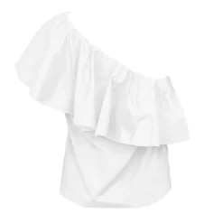 LA PETITE ETOILE Top ivoire tilly col asymétrique Femme BLANC ECRU Hot