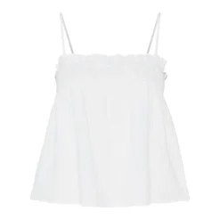 PIECES Top muna tube à fines bretelles Femme BLANC New