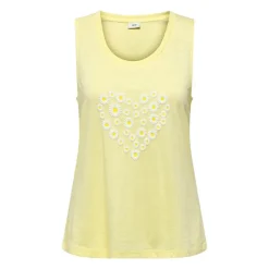 JDY Top sans manches fleurs en relief jaune Femme JAUNE CLAIR Online