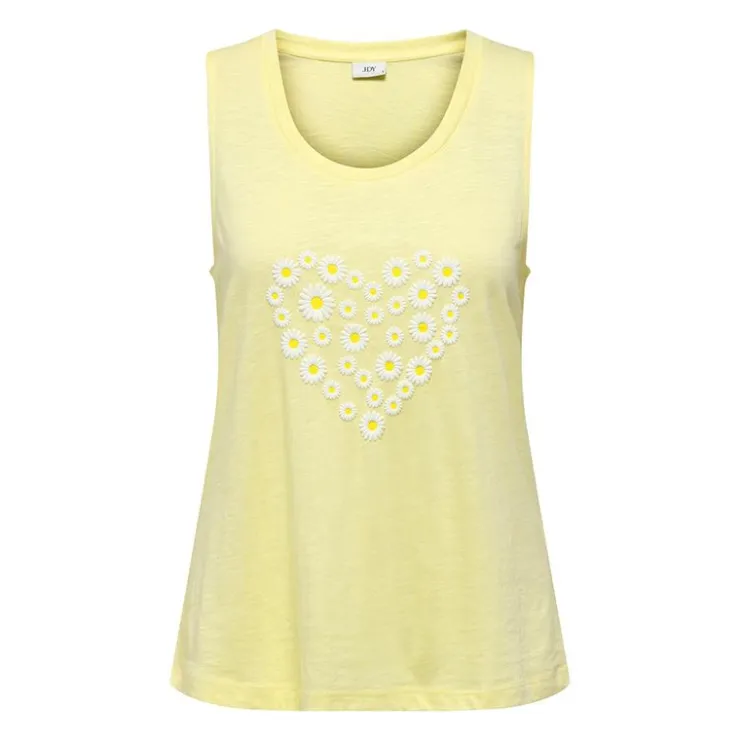 JDY Top sans manches fleurs en relief jaune Femme JAUNE CLAIR Online