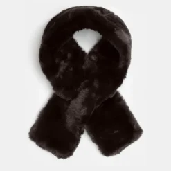 GERARD PASQUIER Tour de cou fausse fourrure à nouer Femme NOIR