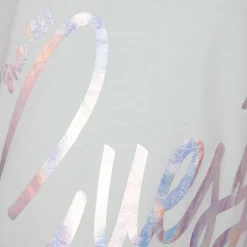 GUESS Tshirt col rond imprimé argenté avec logo manuscript Enfant VERT CLAIR Sale