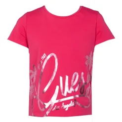 GUESS Tshirt col rond imprimé argenté avec logo manuscript Enfant ROSE Clearance