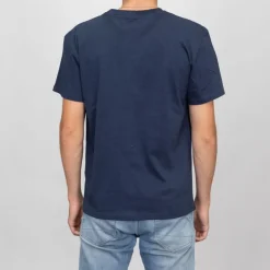 TOMMY HILFIGER T-shirt logo brodé coton col ras de cou Homme BLEU FONCE