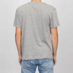 TOMMY HILFIGER T-shirt logo brodé coton col ras de cou Homme GRIS CLAIR Discount