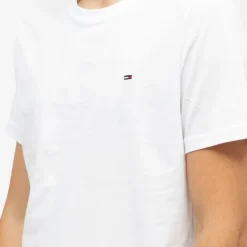 TOMMY HILFIGER T-shirt logo brodé coton col ras de cou slim fit Homme BLANC Online