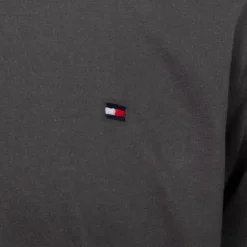 TOMMY HILFIGER T-shirt logo brodé coton col ras de cou Homme GRIS FONCE