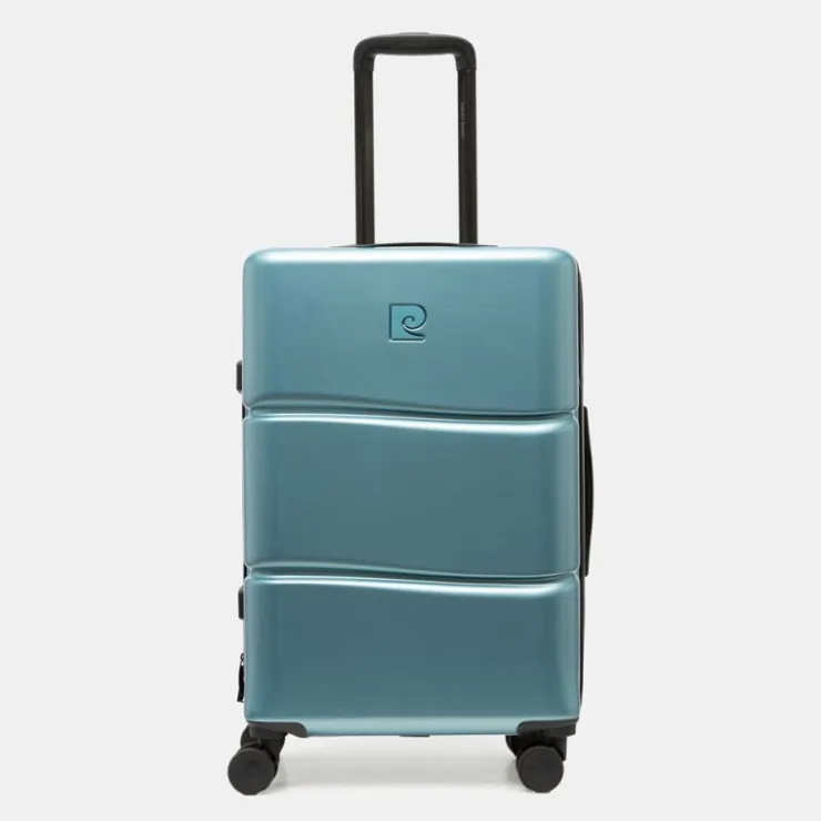PIERRE CARDIN Valise moyenne rigide 4 roues compartiments BLEU Hot