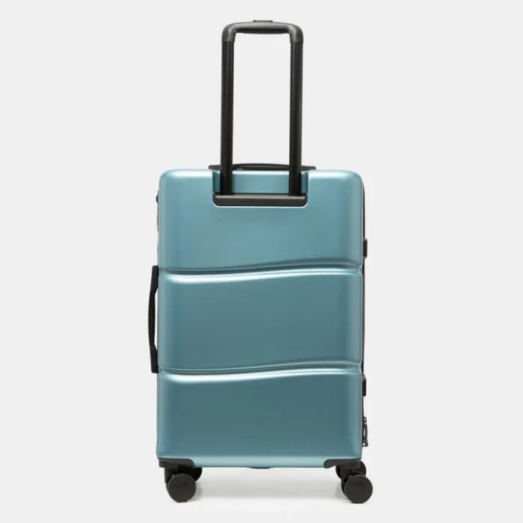 PIERRE CARDIN Valise moyenne rigide 4 roues compartiments BLEU Hot
