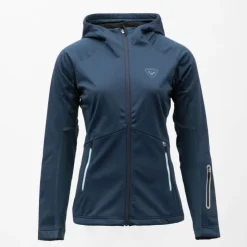 ROSSIGNOL Veste à capuche cintrée softshell bleu marine poches zippées bleu ciel Femme BLEU FONCE Sale
