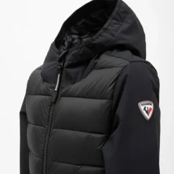 ROSSIGNOL Veste bi matiere matelassé à capuche avec logo Enfant, Bébé NOIR