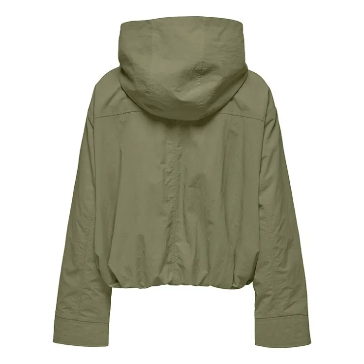 ONLY Veste capuche légère courte Bealo coupe vent Femme KAKI Clearance