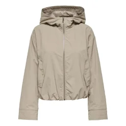 ONLY Veste capuche légère courte Bealo coupe vent Femme BEIGE